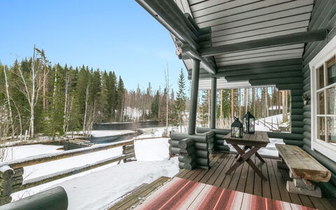 Juurakkopirtti: Legna, Villetta, Raccordo, Deck, Log Cabin, Portico, Larice, Inverno, Plank