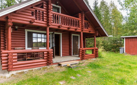 Haaparanta: Legna, Villetta, Log Cabin, Foresta, Capannone, Edifici Giardino, Larice, Woodland, Color Legno