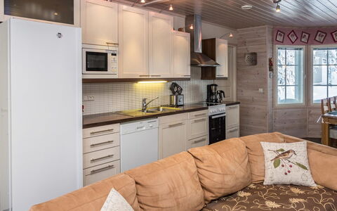 Vuosselinhovi C: Legna, Neve, Villetta, Inverno, Tetto, Casa, Congelamento, Log Cabin, Raccordo, Pendenza