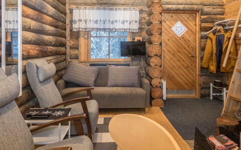 Saukkokumpu 3: Legna, Villetta, Log Cabin, Appartamento, Color Legno, Latifoglie, Materiali Naturali, Soggiorno, Sedia, Legname