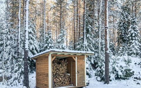 Inkeri: Legna, Neve, Inverno, Villetta, Congelamento, Casa, Log Cabin, Larice, Raccordo