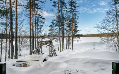2233.: Legna, Neve, Inverno, Villetta, Congelamento, Casa, Log Cabin, Larice, Raccordo