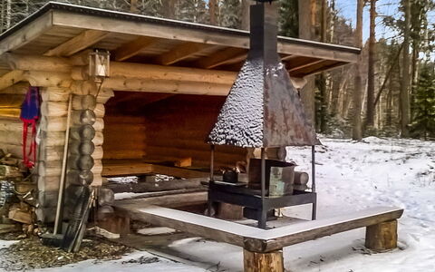 2233.: Legna, Neve, Inverno, Villetta, Congelamento, Casa, Log Cabin, Larice, Raccordo