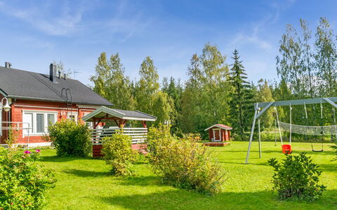 Lehtola: Legna, Raccordo, Villetta, Casa, Casa, Plank, Edifici Giardino, Log Cabin, Latifoglie, Portico