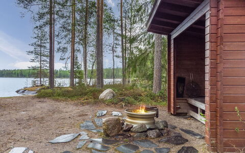 Kaakonnokka: Legna, Villetta, Log Cabin, Foresta, Capannone, Edifici Giardino, Larice, Woodland, Color Legno