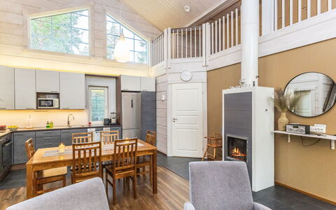 Rukan Villa Lux a: Neve, Legna, Inverno, Villetta, Casa, Tetto, Casa, Congelamento, Log Cabin, Ramoscello