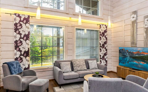 Rukan Villa Lux a: Neve, Legna, Inverno, Villetta, Casa, Tetto, Casa, Congelamento, Log Cabin, Ramoscello