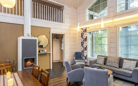 Rukan Villa Lux a: Neve, Legna, Inverno, Villetta, Casa, Tetto, Casa, Congelamento, Log Cabin, Ramoscello