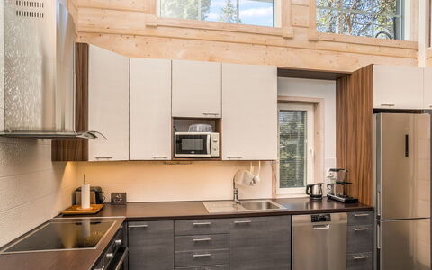 Rukan Villa Lux a: Neve, Legna, Inverno, Villetta, Casa, Tetto, Casa, Congelamento, Log Cabin, Ramoscello