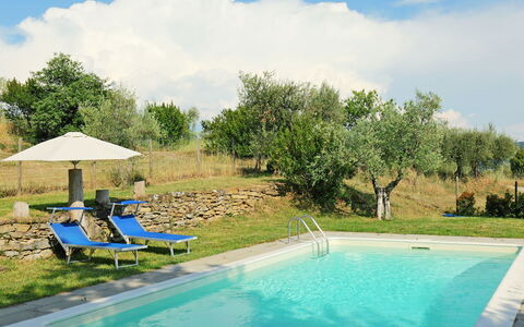 Cortona Sunshine: Piscina, Proprietà, Cielo, Tempo Libero, Backyard, Immobiliare, Vacanza, Casa, Erba, Casa