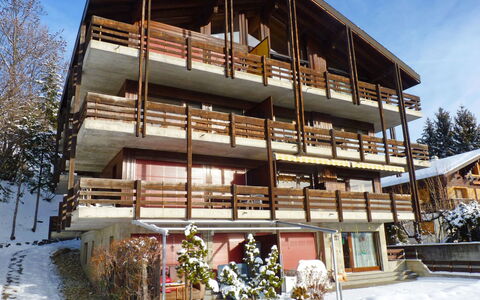 Ovronnaz 119: Proprietà, Costruzione, Casa, Architettura, Casa, Immobiliare, Inverno, Uso Misto, Facciata, Appartamento