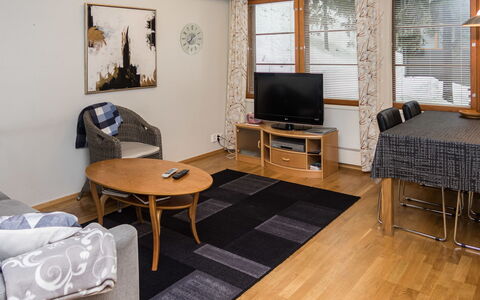 Karhunvartijan Linna B11: Pavimentazione, Mobilia, Pavimento, Interior Design, Legna, Soffitto, Pavimento In Legno, Appartamento, Soggiorno, Camera