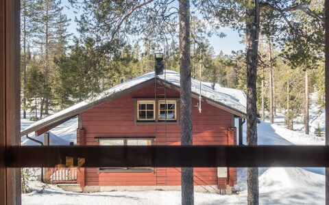 Katajarinne B: Neve, Legna, Inverno, Villetta, Casa, Tetto, Casa, Congelamento, Log Cabin, Ramoscello