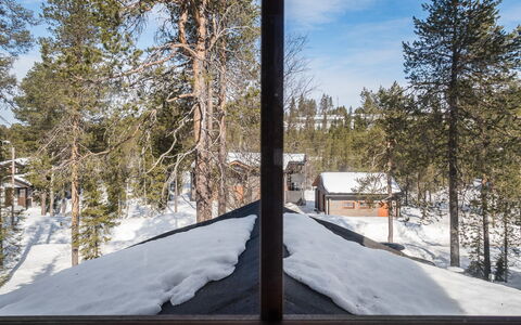 Katajarinne B: Neve, Legna, Inverno, Villetta, Casa, Tetto, Casa, Congelamento, Log Cabin, Ramoscello