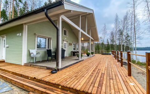 Villa Sipilä: Legna, Villetta, Log Cabin, Foresta, Capannone, Edifici Giardino, Larice, Woodland, Color Legno