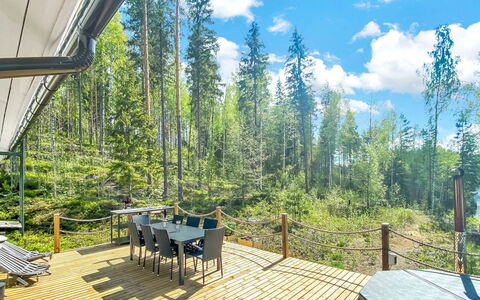 Villa Sipilä: Legna, Villetta, Log Cabin, Foresta, Capannone, Edifici Giardino, Larice, Woodland, Color Legno