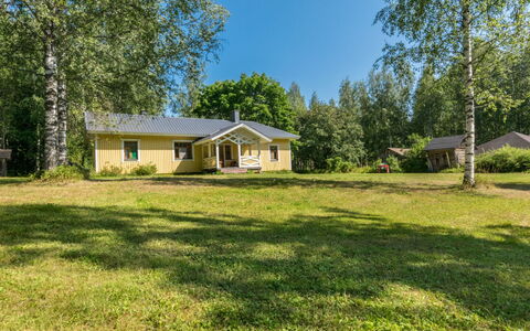 Rauhalinna: Villetta, Casa, Casa, Edifici Giardino, Raccordo, Log Cabin, Agriturismo, Estate, Capannone, Cortile