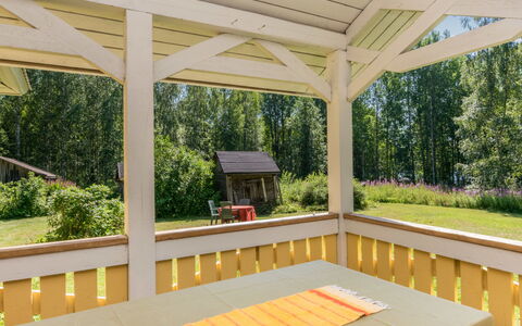 Rauhalinna: Villetta, Casa, Casa, Edifici Giardino, Raccordo, Log Cabin, Agriturismo, Estate, Capannone, Cortile