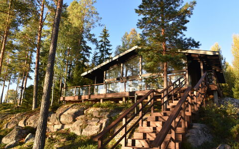 Villa Miestamo: Legna, Foresta, Villetta, Log Cabin, Woodland, Latifoglie, Portico, Larice, Shade, Legname