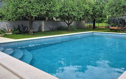 Finida: Piscina, Blu, Acqua, Materiale Composito, Giochi D'Acqua, Giardino, Shade, Backyard, Ricorrere, Landscaping
