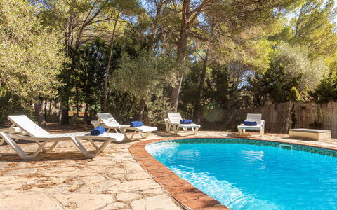 Villa Pinos: Blu, Piscina, Mobili Da Esterno, Shade, Ricorrere, Landscaping, Eco Hotel, Sedia, Hotel, Backyard