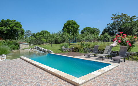 Mario 1: Acqua, Pianta, Cielo, Costruzione, Albero, Azzurro, Piscina, Shade, Erba, Tempo Libero