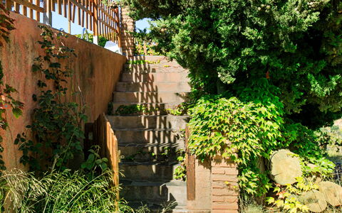 El Cerrillo - Cerro Negro: Verde, Arbusto, Giardino, Le Scale, Backyard, Brick, Shade, Landscaping, Home Scherma