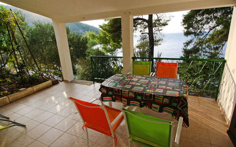 Korčula Prigradica 300: Pianta, Mobilia, Tavolo, Sedia, Mobili Da Esterno, Legna, Tavolo Esterno, Shade, Portico, Interior Design
